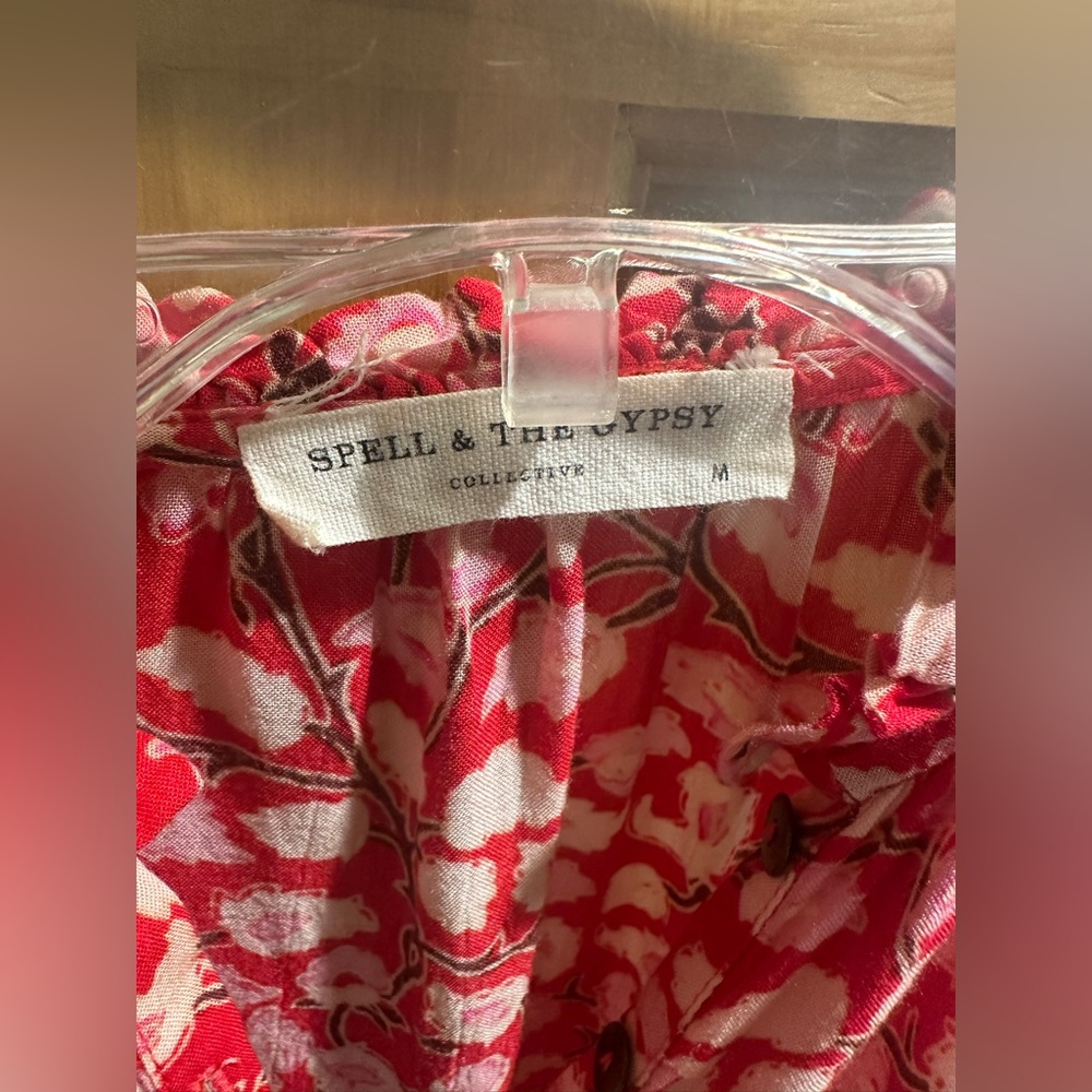 Spell Delerium Red And Pink Floral Maxi Dress View 4